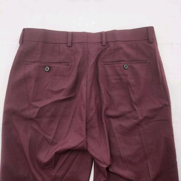 Bar III Mens Dress Pants Slim Fit Slacks -Burgundy- 32W-30L - Picture 4 of 5